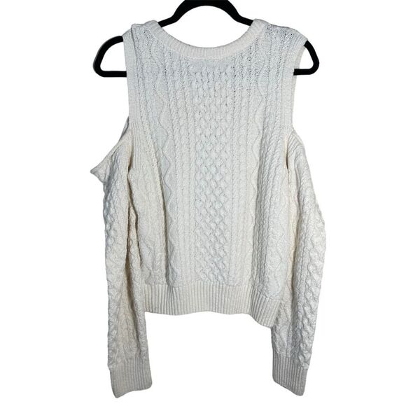 Anthropologie Cream Off-the-Shoulder Sweater - Picture 3 of 8